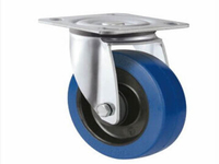 European-style elastic blue rubber caster industrial series