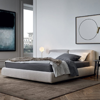 more images of Poliform same item full real leather bed Bedroom Micro Fibre Beds Solid Wood Frame Beds