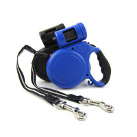 ECO-friendly Nylon material 5 M length Pet dog Retractable Leash rope machine with rubbish box