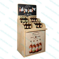 Red Wine Cabinet Wooden Display Beverage Drink Storage Wood Rack Stand Supermarket Shelf