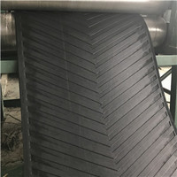 630/3 6+2 black depth chevron patterned conveyer belt for stone crusher