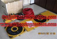 Air casters applied on moving heavy duty equipment