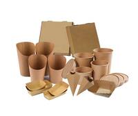 more images of Custom Size Logo Printing Disposable Takeaway Recycle Kraft Paper Food Tray