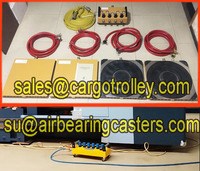 Air bearing casters also called air caster rigging systems