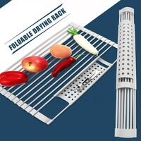 Rack Silicone Silicone Kitchen Accessories Over The Sink Dish Drying Rack Roll Up Silicone Folding Draining Rack