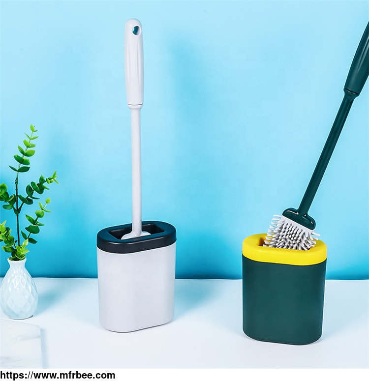 new_arrival_wall_mounted_silicone_toilet_cleaning_brush_and_holder_set