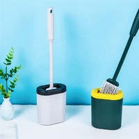 more images of New Arrival Wall Mounted Silicone Toilet Cleaning Brush And Holder Set