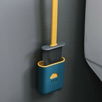 more images of Toilet Brush Silicone Bowl Brush Wall-mounted Bathroom Kitchen Cleaning Brush Set