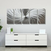 more images of Silver Spiral - 5 Piece Wall Art | Modern Elements Metal Art