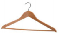 more images of Natural wooden clothes hanger with wooden round bar