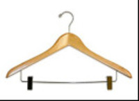 Deluxe Suit Hangers with Metal Bar and Padded Clips