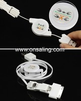 Triad multi-function retractable mobile phone charge cable