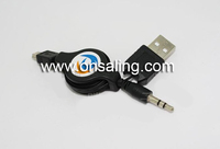 Retractable USB cable MINI 5P TO USB A/M+DC 3.5