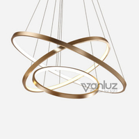 more images of Modern adjustable 3 Rings LED chandelier hanging modern lamp