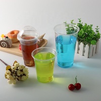 China disposable 12oz clear pet pp cup cold hot juice drink plastic fruit salad cups with dome flat lids