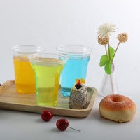 more images of Clear Cold Drink With Lids 16oz 500ml Milk Tea Fat U-shaped Plastic Pet Cup Disposable