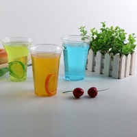 more images of plastic PET 32oz 950ml cold drink cups long cups with flat lids
