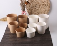 Custom printed disposable hot soup bowls kraft paper soup cup