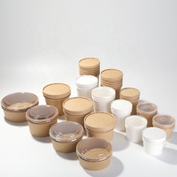 more images of Custom Print Disposable Paper Soup Cups With Paper Lid