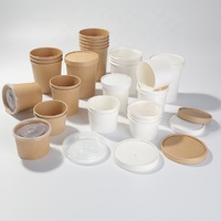 Soup Cup Cups Paper Soup Cup Cup paper Take Away Cups Take Away 100% Environment-friendly China Disposable Cup Fast Food Packaging