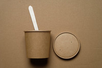 Customized Paper soup barrels with paper lids rown paper soup bowl disposable Kraft soup cup