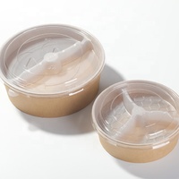 more images of 100% Eco Friendly Take Away Disposable Kraft Paper Salad Bowl With LID
