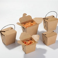 Customizable disposable packaging kraft whiteboard takeaway food paper box supplier