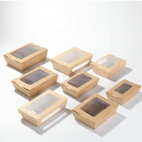 China Wholesale Disposable Packaging Kraft Whiteboard Takeaway Food Paper Box