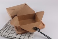 Wholesale disposable takeout food packaging kraft paper lunch box