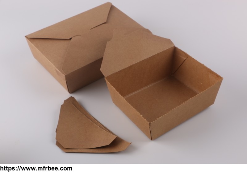 Customized Disposable eco-friendly kraft paper medium large size hamburger box food packaging box