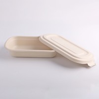 disposable bagasse food container 9'' 3-Compartment Clamshell