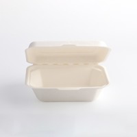 Takeaway 3-compartment plate sugarcane bagasse tableware fast food box