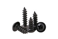 black color pan head self tapping screw with collar