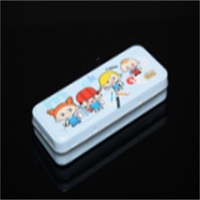 more images of double-deck nice pencil hinged tin box for children