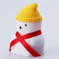 more images of Christmas Snowman Velvet Ring Box