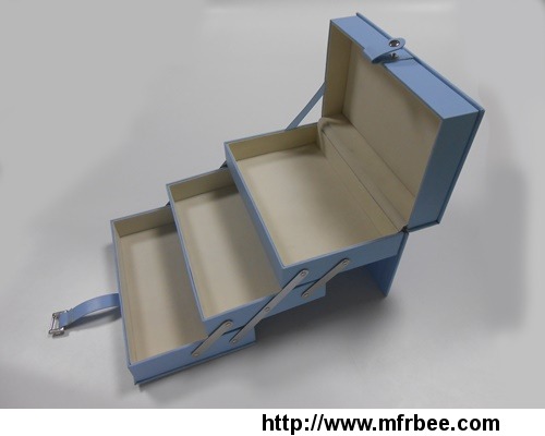 blue_collapsible_leather_cosmetic_box