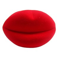 more images of Red Lip Shape Velvet Jewelry Box
