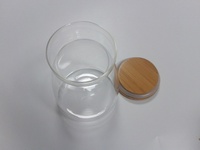 Wide Mouth Bamboo Cap Glass Jars