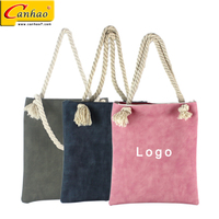 more images of Custom blank PU leather rope tote designer woman ladies bags handbag