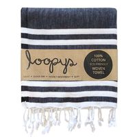 Black & White Double Stripe Turkish Towel From Loopys