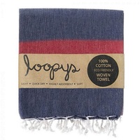 Candy Stripe Navy Scarlet Turkish Towel At Loopys