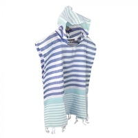 more images of Mint And Denim Blue Kids Hooded Turkish Towel | Loopys Towels