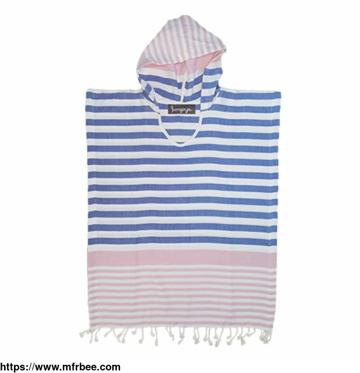 buy_turkish_towel_ponchos_for_kids_at_loopys_pink_and_denim_blue