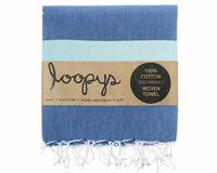 more images of Order Denim Blue / Mint Candy Stripe Turkish Towel | Loopys