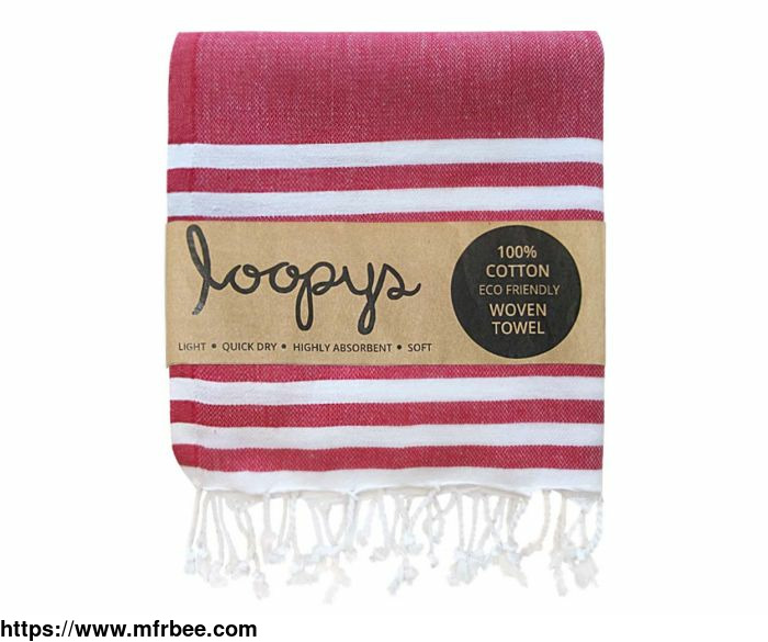 super_light_soft_scarlet_red_and_white_double_stripe_turkish_towel_loopys