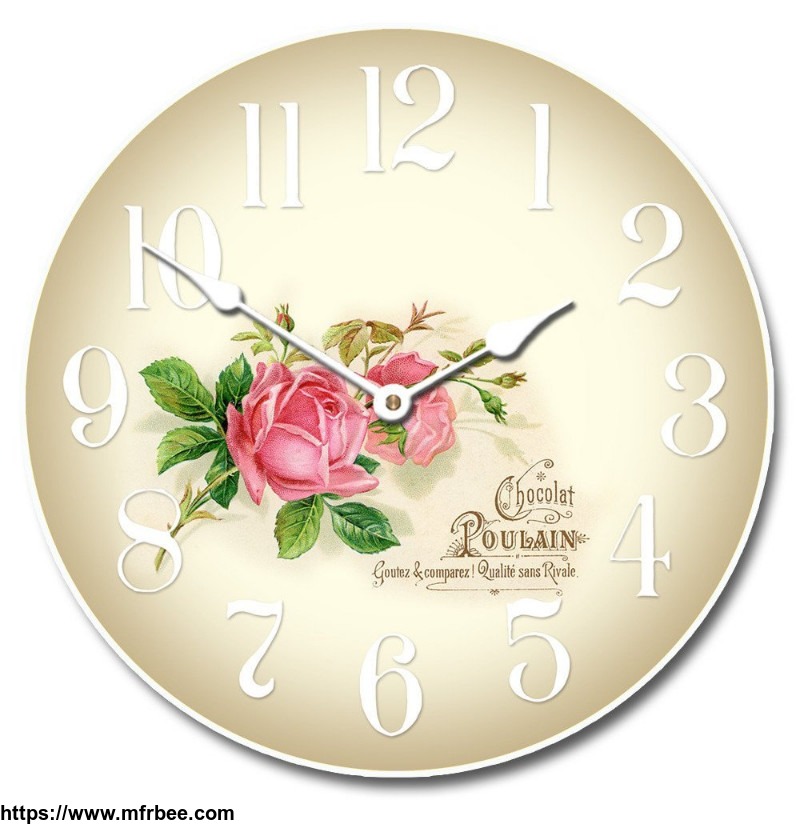 pink_rose_floral_clock