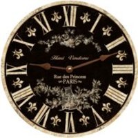 more images of Black Toile Wall Clock 12.5"