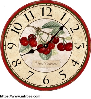 french_botanical_cherries_wall_clock