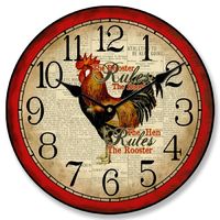 Country Rooster Wall Clock