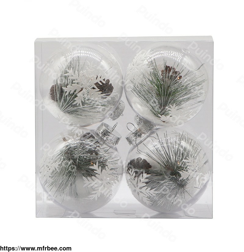 plastic_christmas_ball_gift_box_include_clear_christmas_ball_contains_pine_leaves_white_snowflake_christmas_decorations